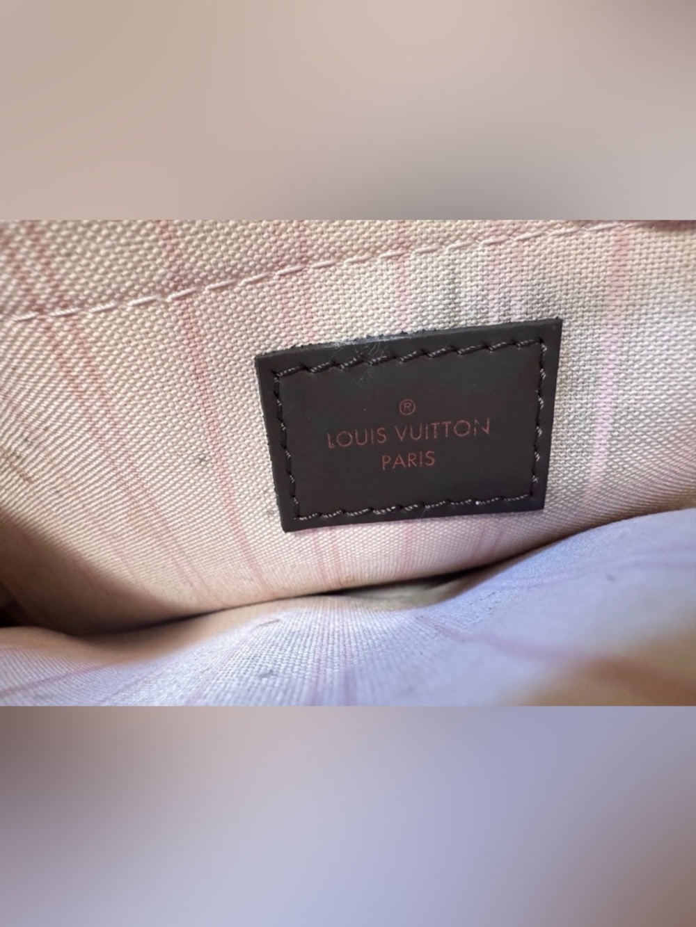 ⭐️ Authentic LV Louis Vuitton Damier Ebene  Neverfull Pouchette Wristlet ⭐️ - Picture 3 of 12